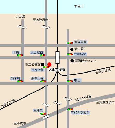 犬山市役所案内図