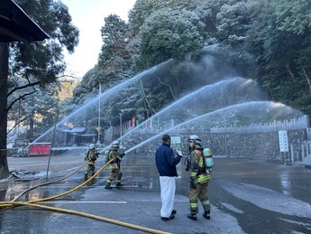 写真：有楽苑の消防訓練