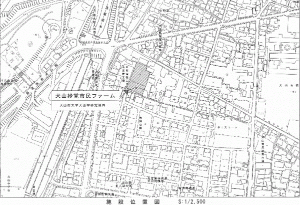 地図：犬山妙覚市民ファーム　位置図