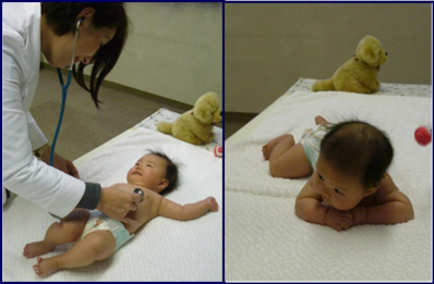 4か月児健診の赤ちゃん