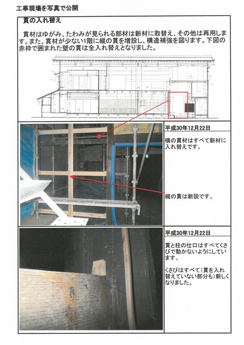 貫材を新しく入れ替えた写真