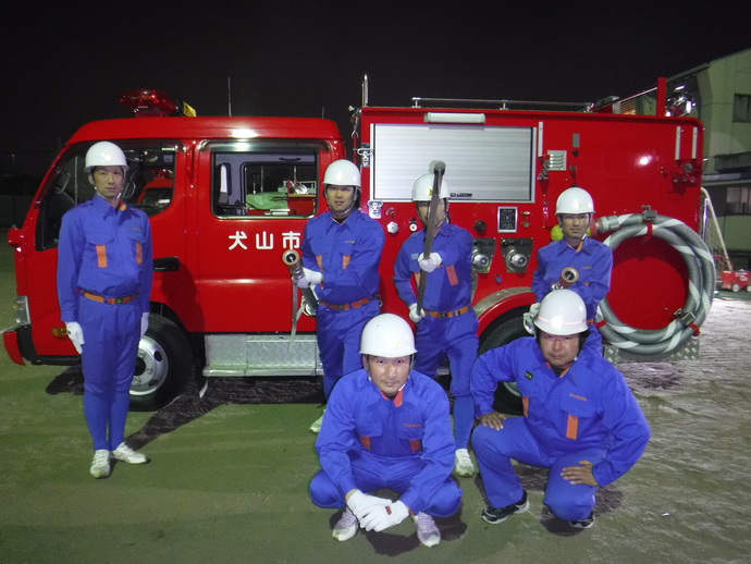愛知県消防操法大会出場選手の写真