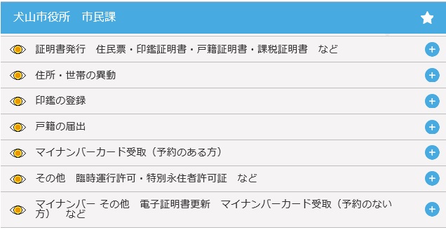窓口受付システム リアルタイム情報サイト