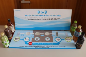 リサイクル工程を示した展示物