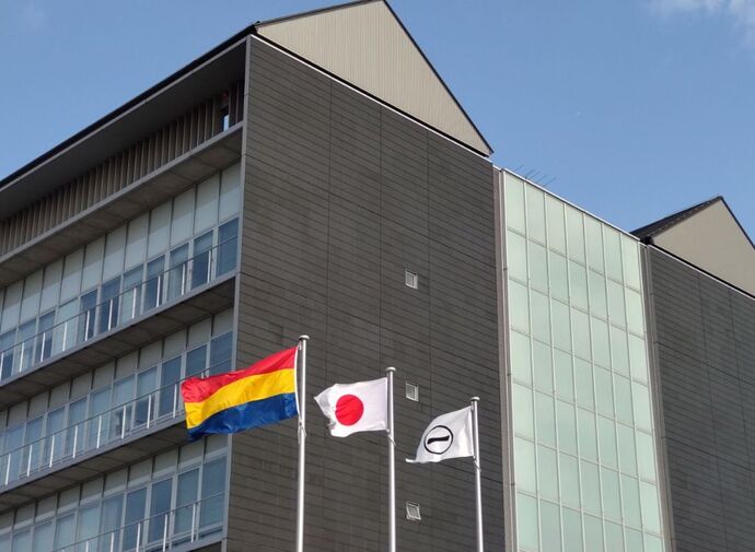 ザンクト・ゴアルスハウゼン市旗掲揚の様子
