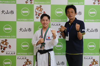 （左）増田雄心さんと（右）原市長の写真