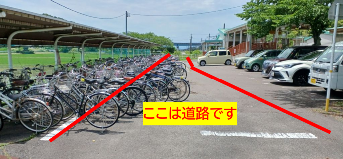 善師野駅南駐輪場はみだし